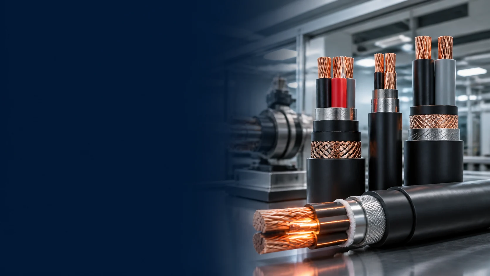 Fire-resistant copper cables in a modern manufacturing environment